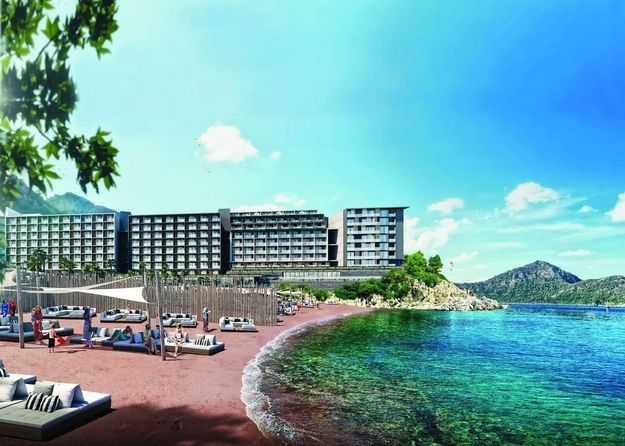 Luxuriöse Resort-Architektur des Sinpaş Marmaris Kızılbük mit korrosionsbeständigen Aluminium-Fenstersystemen